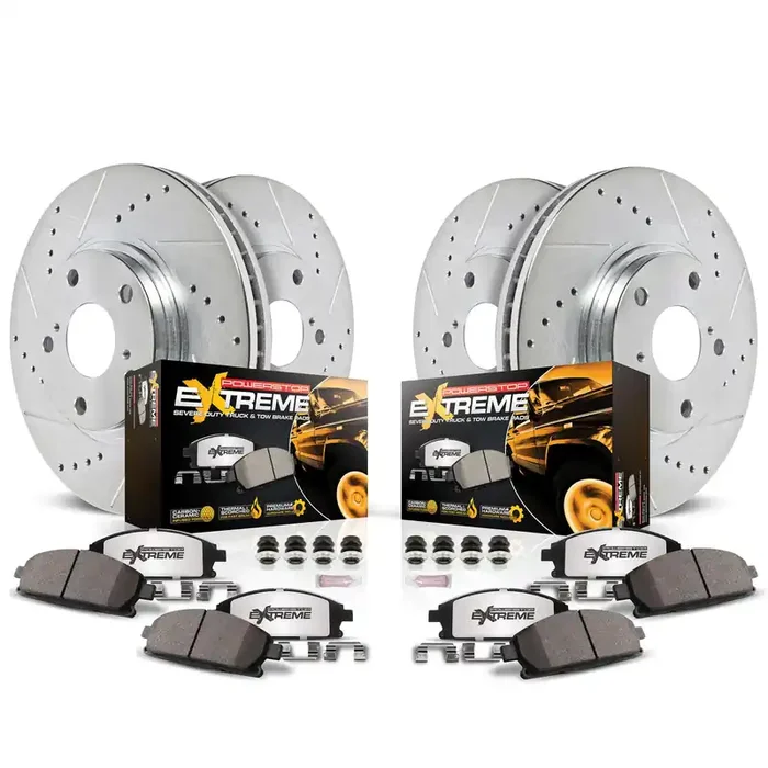 Power Stop Brake Kit For 2015-2020 Chevy Colorado Gmc Canyon 6 Lug – Front And Rear Z36 Truck & Tow Carbon Fiber Ceramic Brake Pads And Drilled And Slotted Brake Rotors, K7228-36