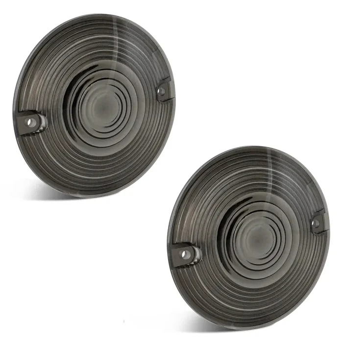Quasco Smoked Turn Signal Lens Cover For 3 1/4 Inch Flat Blinkers Compatible With Harley Street Glide Special Touring Softail Sportster Road King Fatboy