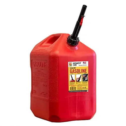 Quick-Flow Spout Midwest Can 6610 Auto Shut Off Gasoline Can – 6 Gallon