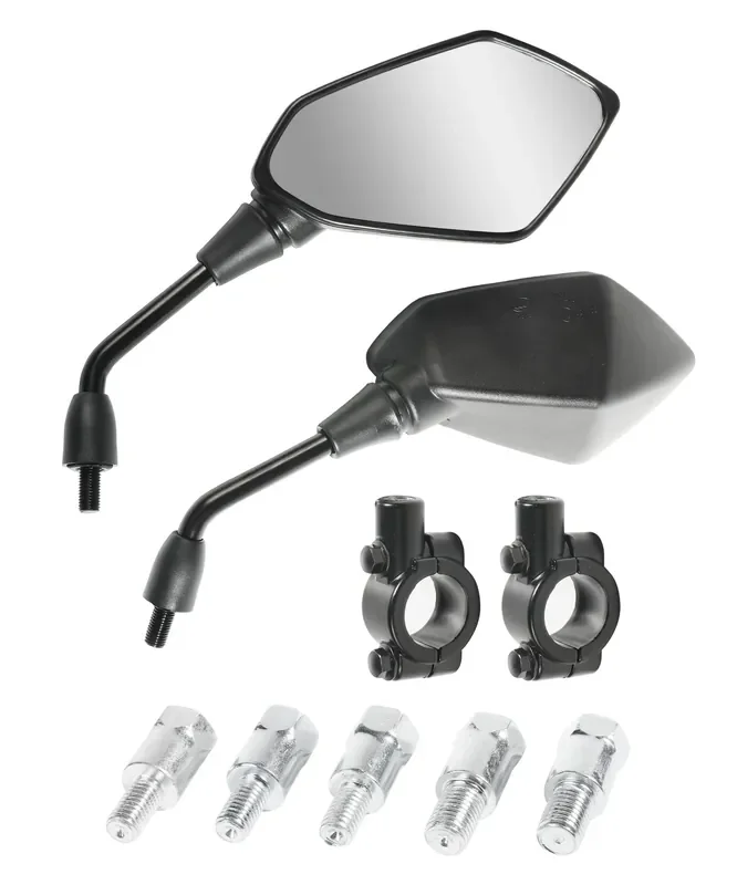 Racoona Motorcycle Mirrors,Motorcycle Mirrors For Handlebar,Tv Mirrors Motorcycle Rear View Mirror,Car Accessories Handlebar Rear View Side Mirror With M8 M10 Bolt,Fits Bike,Scooter,Atv,Utv,Dirt Bike