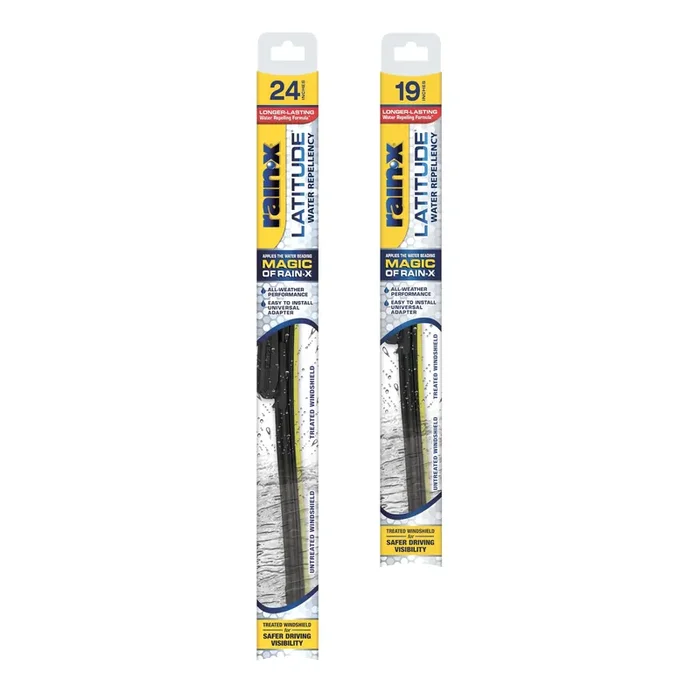 Rain-X 810160 Latitude 2-In-1 Water Repellent Wiper Blades, 24‘‘ And 19‘‘ Windshield Wipers (Pack Of 2), Automotive Replacement
