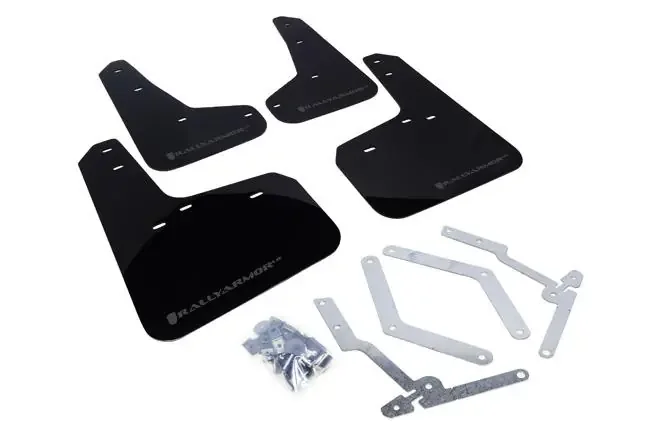 Rally Armor 2012+ Focus UR Mudflaps Black Urethane Grey Logo