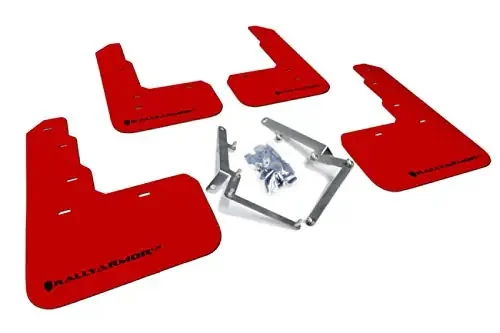 Rally Armor Ur Red Mud Flap W/Black Logo For 2017-18 Honda Civic Type R