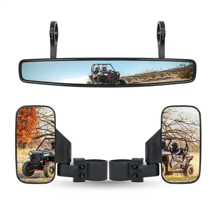 Ransoto Utv Rear View Side Mirror And Center Mirror For 1.75‘ Roll Bar Compatible With Yamaha Rhino Yxz, Polaris Rzr 800 900 1000 Turbo Pro Xp, Honda Pioneer, Arctic Cat Wildcat Trail, Kawasaki Teryx
