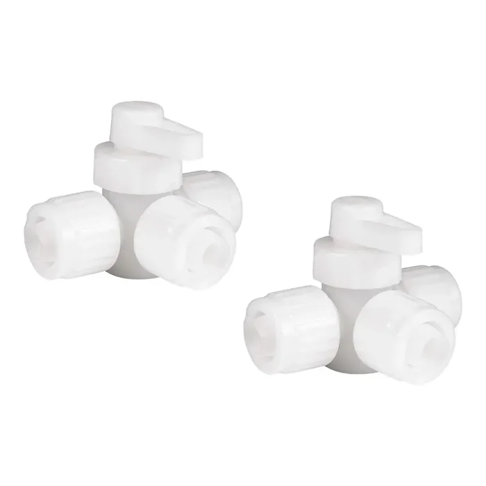 Recpro Rv Plumbing Hardware 06910 3-Way 1/2‘‘ Compression Fitting Directional/Bypass Valve Pex Pipe/Tubing Fittings (2 Fit