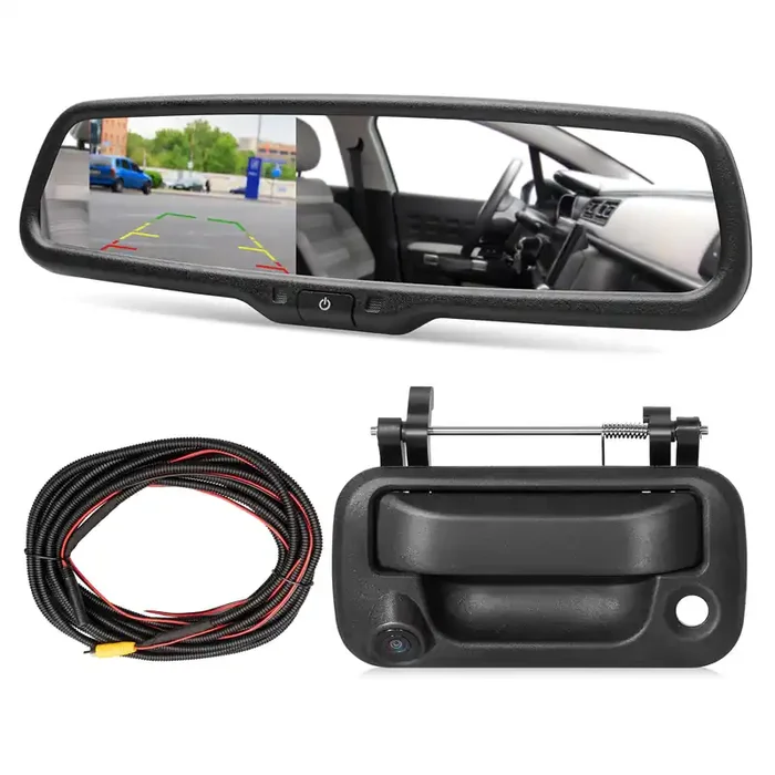 Red Wolf Tailgate Backup Camera + 7‘‘ Rear View Mirror Screen Monitor Fit For Ford 2004-2014 F150/ 2009-2016 F250/F350 Pickup Tr
