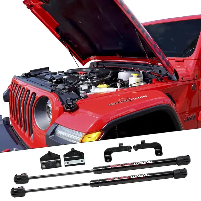 Redline Tuning 21-20003-02 Hood Quicklift Plus Compatible With Jeep Wrangler Jl 2018+ & Compatible With Jeep Gladiator Jt 2020+ (Bolt-In System – All Black Components)