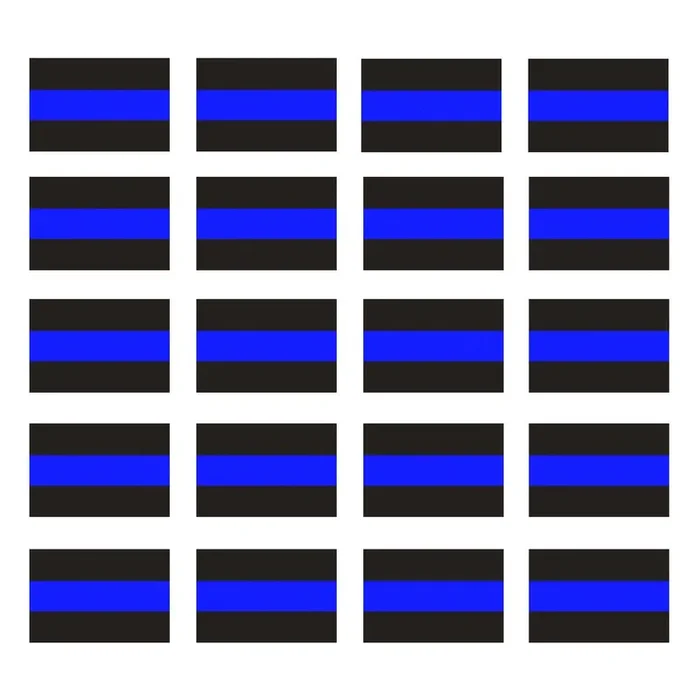 Reflective Blue Lives Matter License Plate Sticker – Pack Of 20 Vinyl Decal – Cop Thin Blue Line Decals – Proudly Support Police/Law Enforcement Officers (1‘ X 1.5‘)