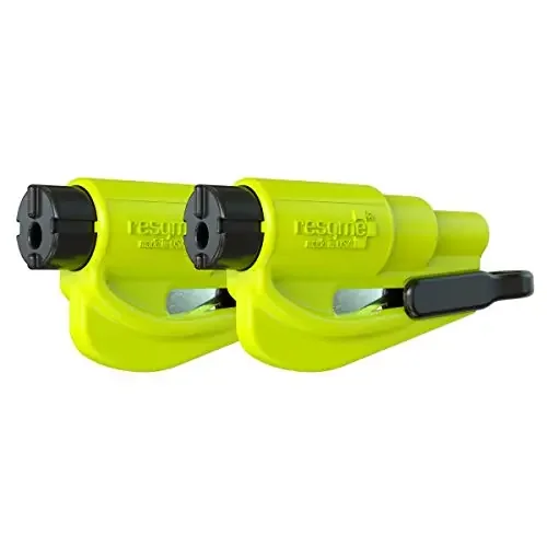 Resqme Pack Of 2, The Original Emergency Keychain Car Escape Tool, 2-In-1 Seatbelt Cutter And Window Breaker, Made In Usa, Safet
