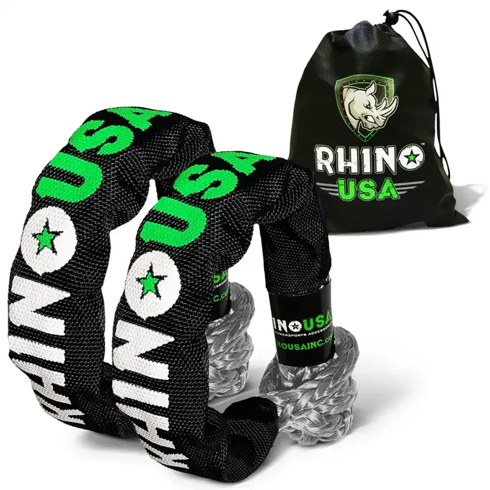 Rhino Usa Synthetic Soft Shackle Rope – 44,050Lb Guaranteed Max Break Strength Recovery Offroad Tow Shackles For Utv, Atv, Truck