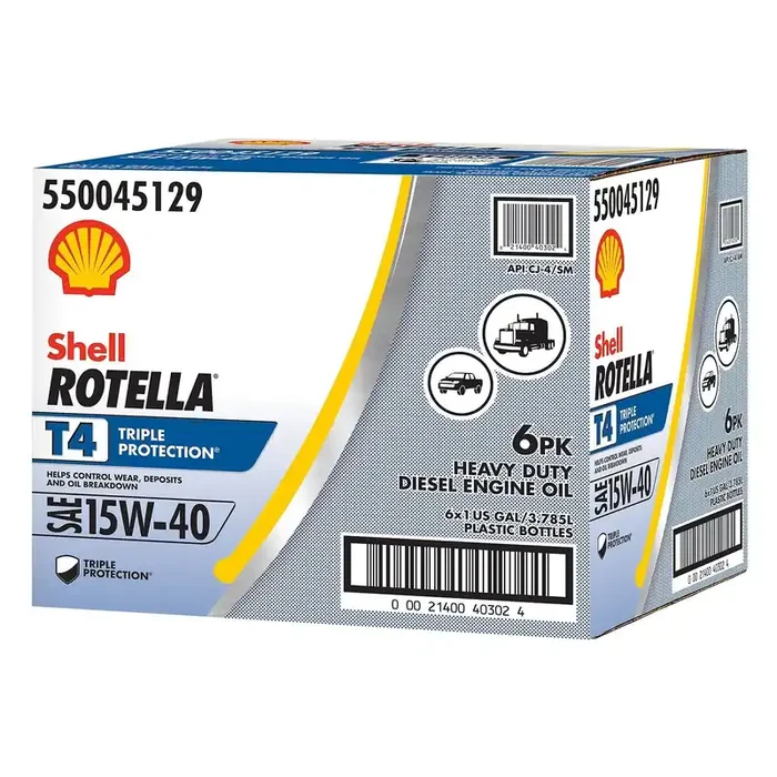 Rotella T4 15W40 Heavy Duty Motor Oil – 1 Gallon Bottles – 6 Pack