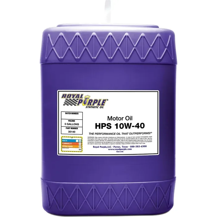 Royal Purple 35140 Hps 10W-40 High Performance Street Synthetic Motor Oil With Synerlec – 5 Gallon