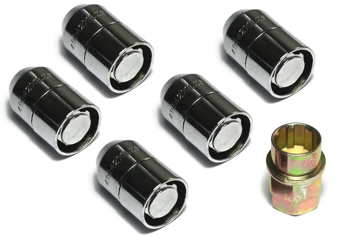 Rugged Ridge Wheel Lug Nut Lock Kit, 5 Piece, 1/2 -20 Thread, Chrome 16715.20