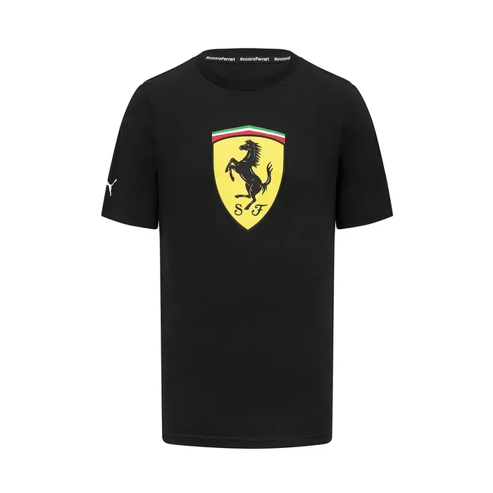 Scuderia Ferrari – Large Shield Tee – Men – Black – Size S