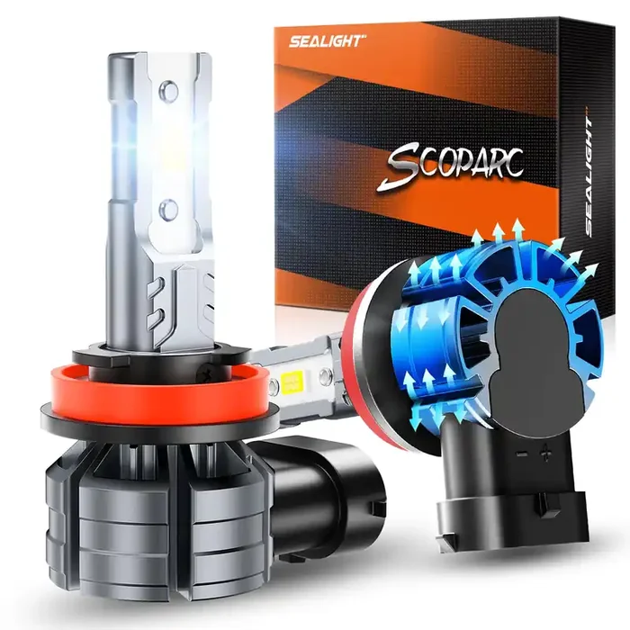 Sealight H11/H9/H8 Fog Light Bulbs, 1 1 Size 100% Successful Installation, H16 Powersport Fog Lamp, Ip68 Waterproof, Non-Polarit