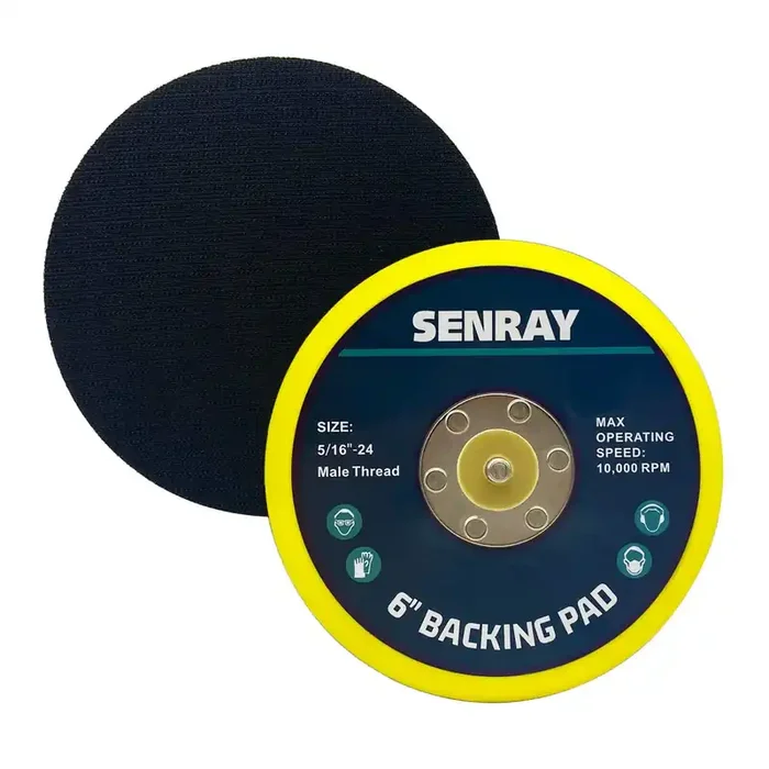 Senray 6 Inch Dual-Action Hook & Loop Molded Urethane Flexible Backing Plate For Random Orbital Sander Car Polisher – 2 Pcs Set