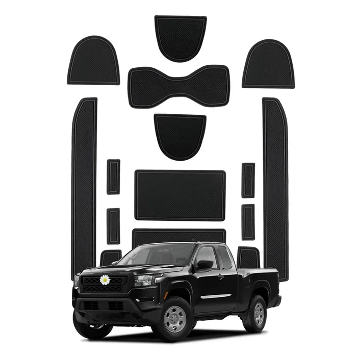 Shaohao For 2023 2024 Nissan Frontier Door Slot Mats 2023 2024 Frontier Accessories, For 2022 2023 2024 Nissan Frontier S/Sv/Pro-X/Pro-4X Pickup Truck Car Gate Slot Pad Frontier 2024 Cup Holder Mats