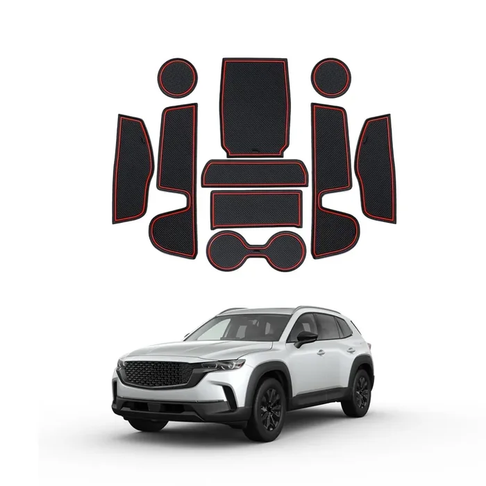 Shaohao For 2024 2025 Mazda Cx-50 Door Slot Mats Anti-Dust Car Slot Mats Fit For 2023 2024 2025 Mazda Cx-50 Cx 50 Accessories Center Console Liners Mat 2024 2025 Cx50 Cup Holder Inserts Non-Slip Pads