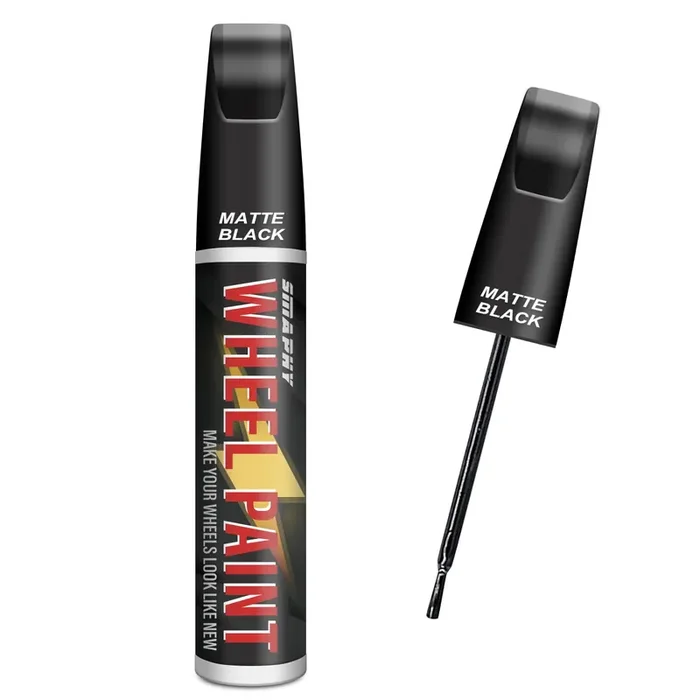 SMAPHY Matte Black Rim Touch Up Paint – Quick & Easy Wheel Repair Paint for Cars – Universal Color for Rims