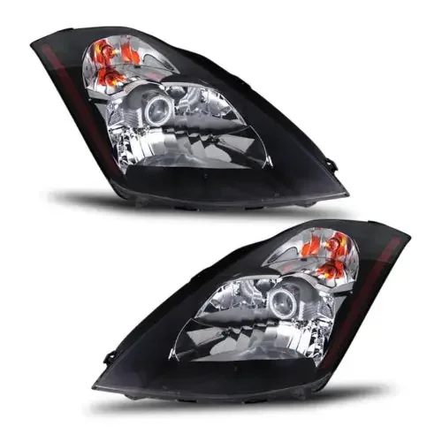 Sppc Headlights Black Assembly Set For Nissan 350Z – (Pair) Driver Left And Passenger Right Side Replacement Headlamp