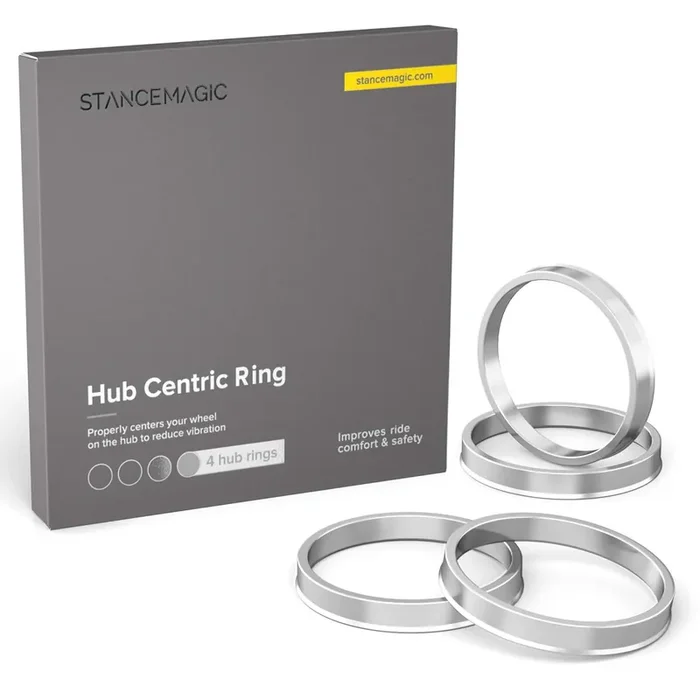 Stancemagic Hubcentric Rings (Pack Of 4) – 63.4Mm Id To 73.1Mm Od – Silver Aluminum Hubrings – For 63.4Mm Vehicle Hub And 73.1Mm Wheel Centerbore – Compatible With Jaguar Mercury Ford Lincoln