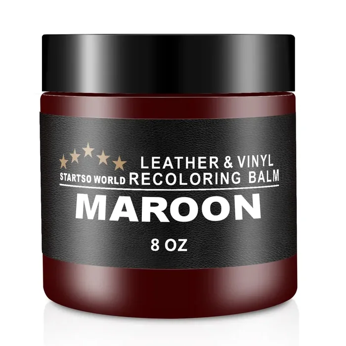 Startso World Leather Recoloring Balm, Maroon Leather Repair Kit For Furniture, Leather Dye, Leather Color Restorer For Couches, Leather Couch Paint Repair, Restore & Renew Old, Faded Leather