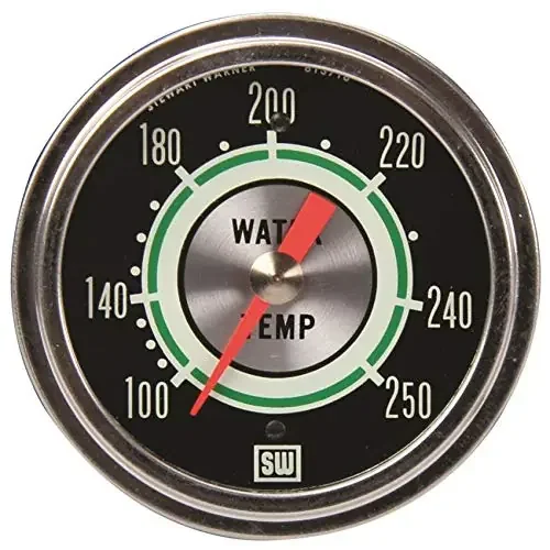 Stewart Warner 692H-72 Green Line 2-5/8‘‘ Water Temperature Mechanical Gauge