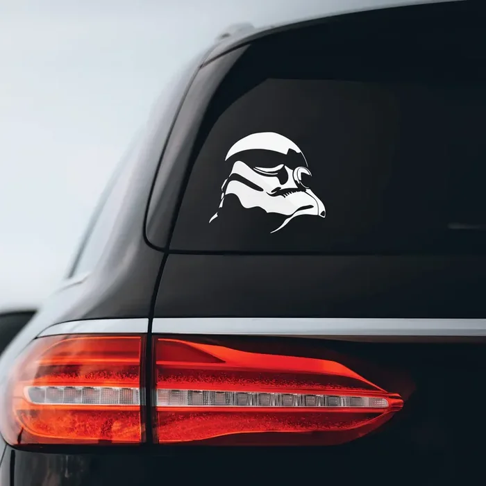 Storm Trooper Sw Helmet – Sticker Decal Notebook Car Laptop 6‘‘ X 5‘‘ (White)
