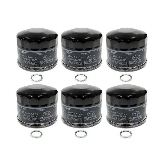 Subaru Set Of 6 Oil Filters W/Crush Gaskets For 2015-2024 Wrx Brz – 15208Aa170 & 803916010 – Genuine Oem
