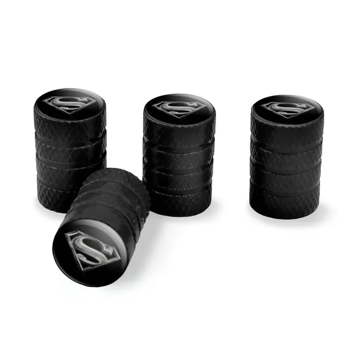 Superman Steel Logo Tire Rim Wheel Aluminum Valve Stem Caps