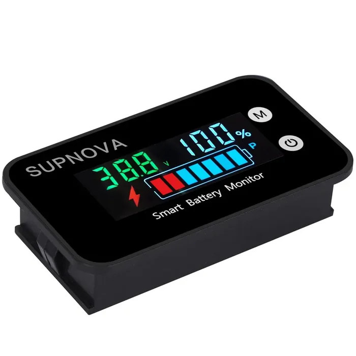 Supnova Battery Monitor12V 24V 36V 48V 60V 72V,Car Golf Cart Battery Tester Digital Battery Capacity 7-100V Voltage Monitor Capa