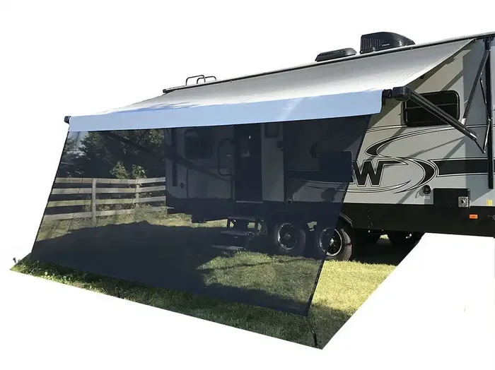 Tentproinc Rv Awning Sun Shade 9‘ X 11‘ 3‘‘ Black Mesh Screen Sunshade Complete Kits Camping Trailer Canopy Uv Sunblocker – 3 Ye