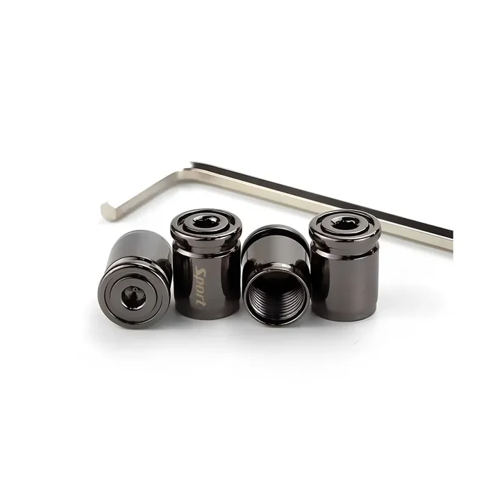 Tire Valve Stem Cap, Anti-Theft Design Zinc Alloy Stem Covers, 4 Pcs Auto Wheel Cap Sets With Rubber Seal, Universal Vehicle Accessories Fit For Cars, Trucks, Motorcycles, Bicycles (Black)