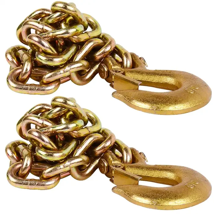 Tnyeobae 35‘‘ Trailer Safety Chain With 5/16‘‘ Clevis Snap Hook,Grade-70 Heavy Duty Binder Chain(Pack Of 2)