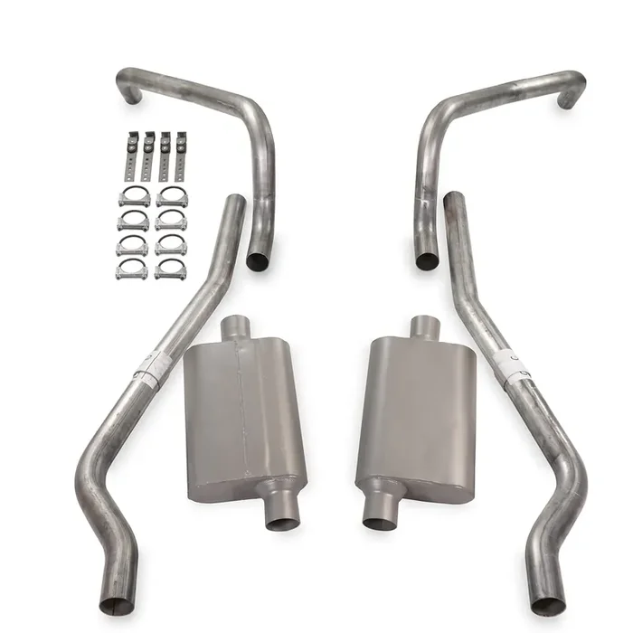 Truck Exhaust Kits 2.5‘ Dual Exhaust Kit With 2 Chamber Mufflers Rear Exit Fits Chevy Ii Fits Nova 62 To 67