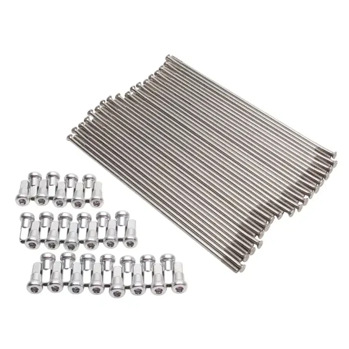 Tusk Motorcycle Spoke Kit – Rear 16‘ Silver Spoke/Silver Nipple