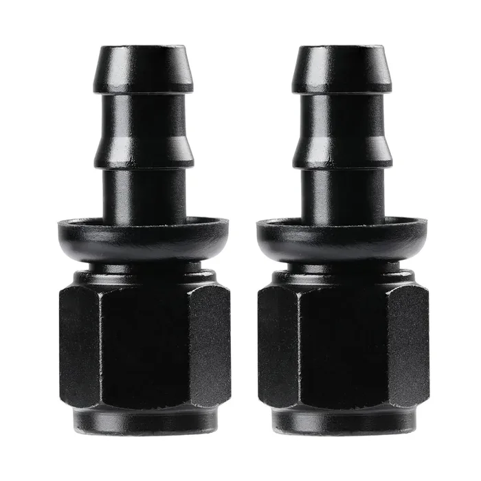 Ucreative 6An Straight Push Lock Hose Fitting End Black 2Pcs