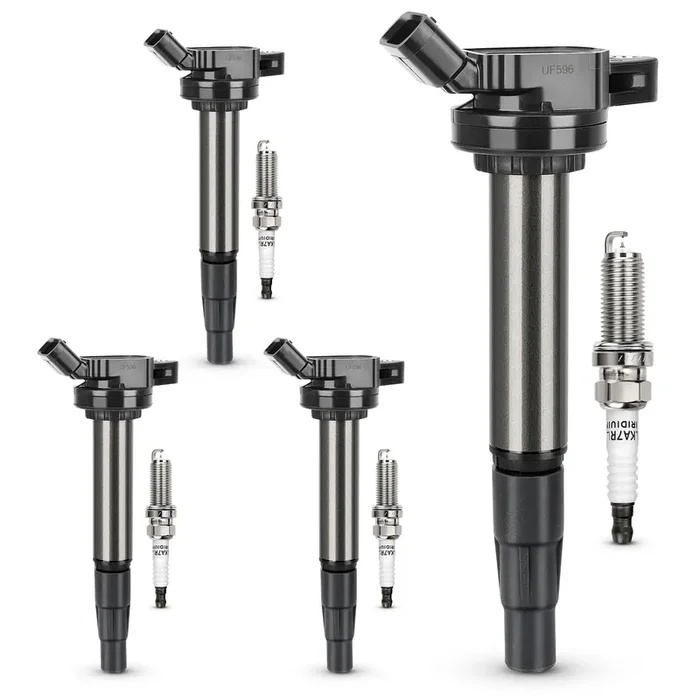 Uf596 Ignition Coil & 93501 Double Iridium Spark Plug Compatible With Toyota Corolla Matrix Prius Prius V C-Hr/Lexus Ct200H /Sci