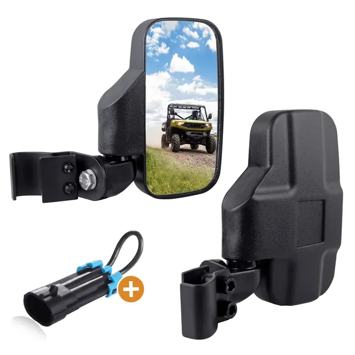 Unigt Utv Rear Side View Mirrors Compatible With 2015+ Polaris Ranger 570 900 Xp 1000/Can-Am Defender Pro-Fit Cage Breakaway Side Mirrors – (Driver And Passenger Side)