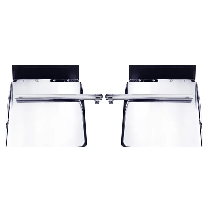 United Pacific 10585 Competition Series, 24‘‘ X 24‘‘ Stainless Steel Quarter Fender Set W/Tube Bracket, Internal Mounting System