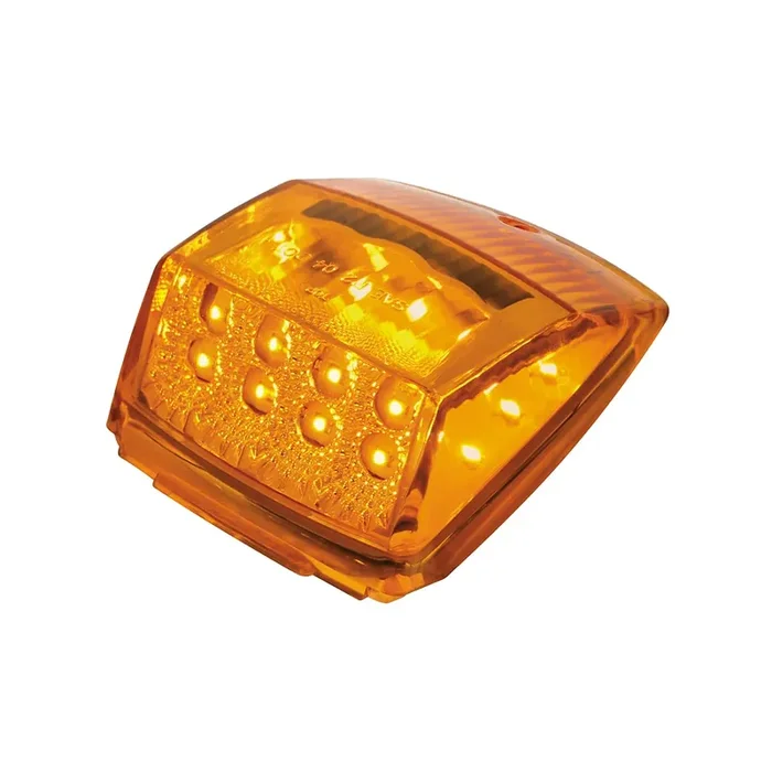 United Pacific 39527 17Led Reflector Square Cab Light, Polycarbonate Lens, Reflective Chrome Inner Housing, Dot/Sae – Amber Led/Amber Lens – One Unit