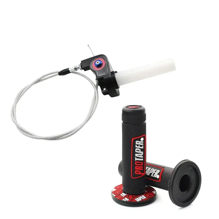 Universal 22Mm 7/8‘ Twist Throttle Handle Grip + Cable For Cross-Country Motorcycle 250 Dirt Pit Motor Bike Motorcycle Crf70 Ttr Klx110 Ssr Thumpstar Ycf(Red)