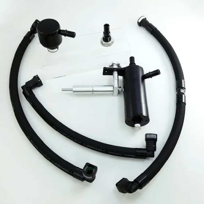 UPR 5030-144-1-CSS 2015-2023 Mustang GT with Hellion Twin Turbo Single Valve Plug-N-Play Catch Can (Black)