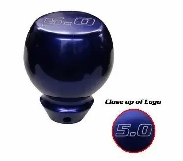UPR 79-04 Mustang Billet Flared Shift Knob 5.0 Logo (Blue)