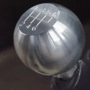 UPR Mustang Billet Round Flat Shift Knob w/6-speed logo – Polished Finish (1979-2004 Mustang)