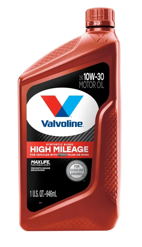 Valvoline High Mileage With Maxlife Technology 10W-30 Synthetic Blend Motor Oil 1 Qt
