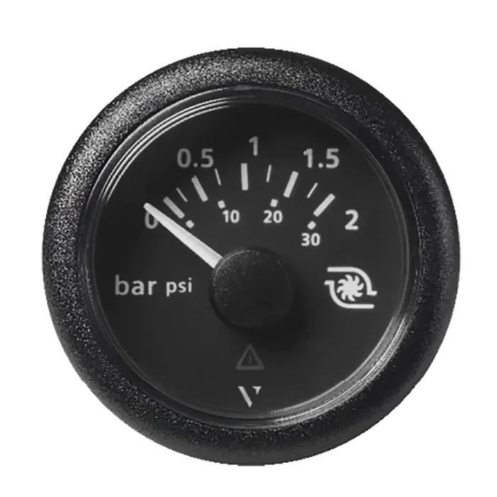 Veratron 52Mm (2-1/16‘‘) Viewline Boost Pressure Gauge 2 Bar/30 Psi – Black Dial & Round Bezel