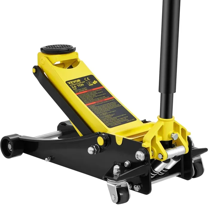 Vevor 3 Ton Low Profile, Heavy-Duty Steel Racing Floor Jack With Dual Pistons Quick Lift Pump, Lifting Range 3.35‘‘-19.69‘‘