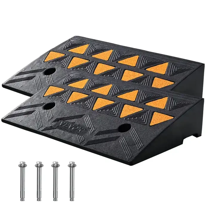 Vevor Rubber Curb Ramp 4.3‘‘ Rise Height 2 Pack, Heavy-Duty 33069 Lbs/15 T Capacity Threshold Ramps, Driveway Ramps With Stable