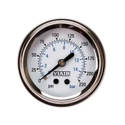 Viair2‘‘ Single Needle Gauge (White Face, Illuminated, 220 Psi)